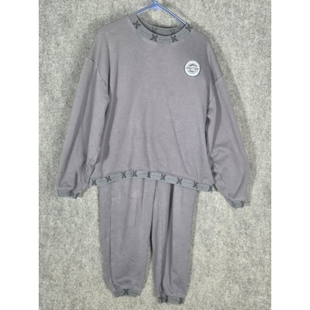 Savage X Fenty Womens 2 Piece Sweatshirt Jogger Set Grey Small Athleisure Casual